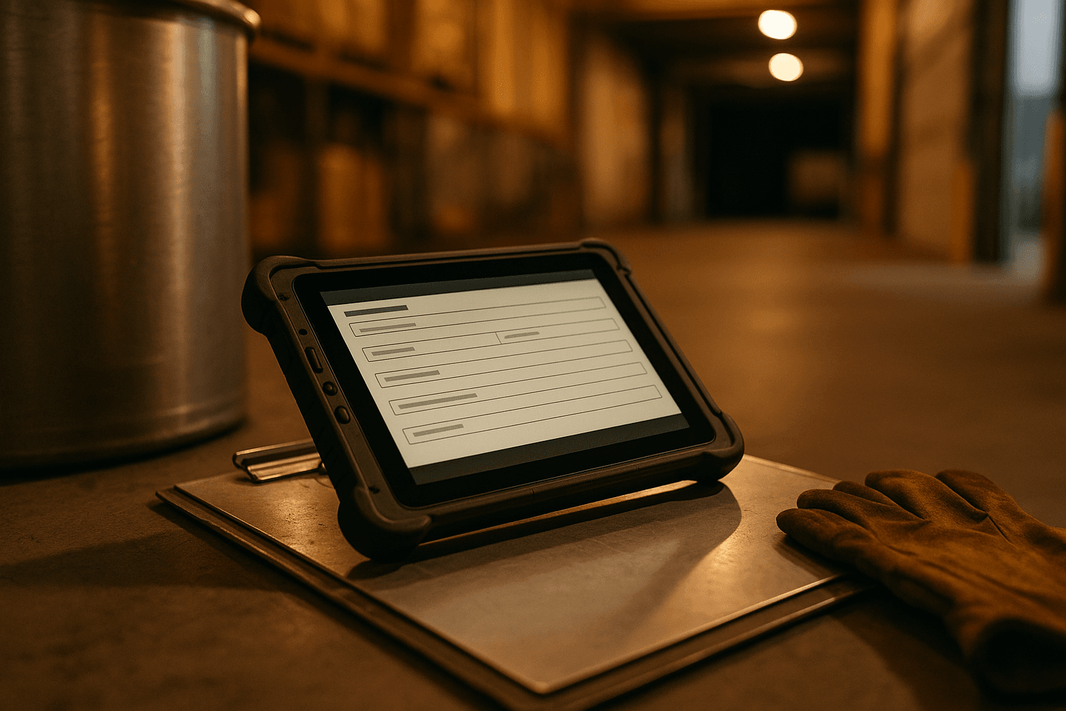 Digital manifest on a rugged tablet at a UCO collection site